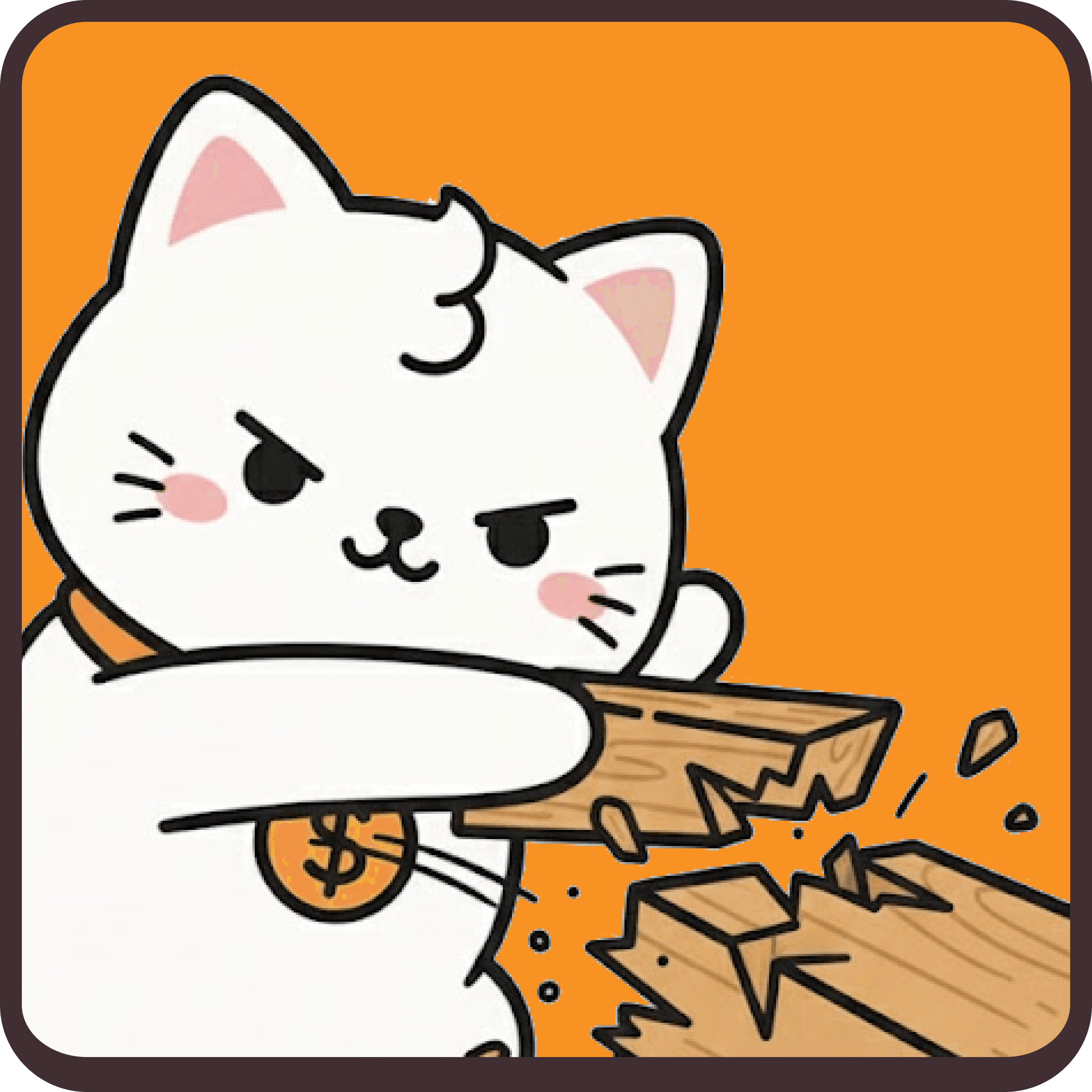 Three mobile interface screens showing Neko mascot with karate chop gesture, demonstrating budget tracking, app blocking, and spending notifications to break bad financial habits